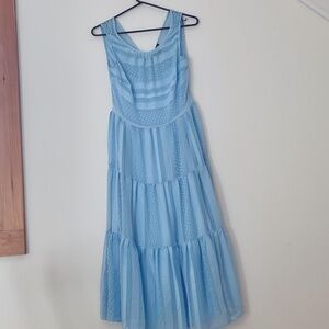 Pale blue J-crew tiered dress size xtra small